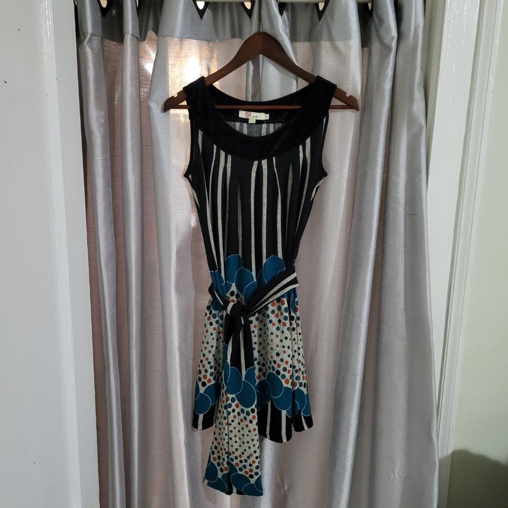 Aryeh - Anthropologie - Mod Colored Dots and Stripes Tunic/Minidress - Size S